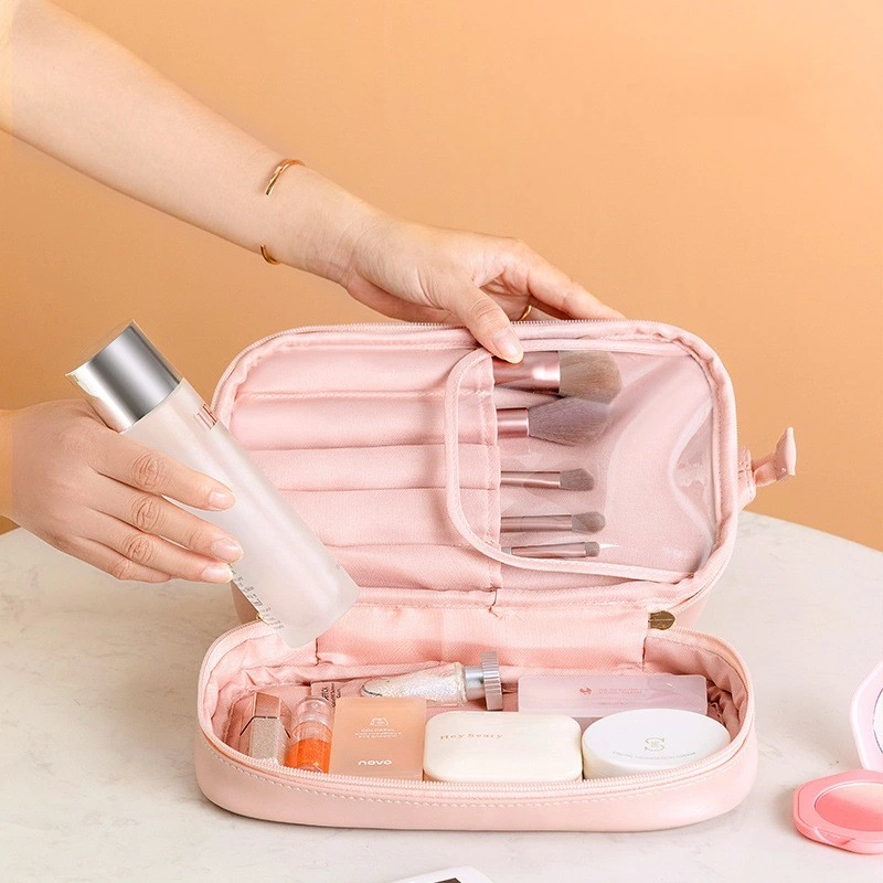 (WD12990) PU Leather Female Cloud Makeup Bag with Large Capacity Portable Instagram Advanced Sensation Network Celebrity 2022 Toiletry Bag