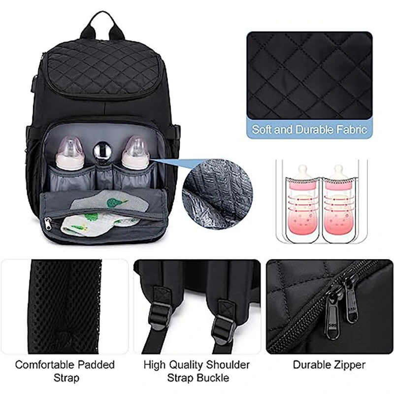 Portable Waterproof Style Diaper Bag with Changing Pad for Boys Girls