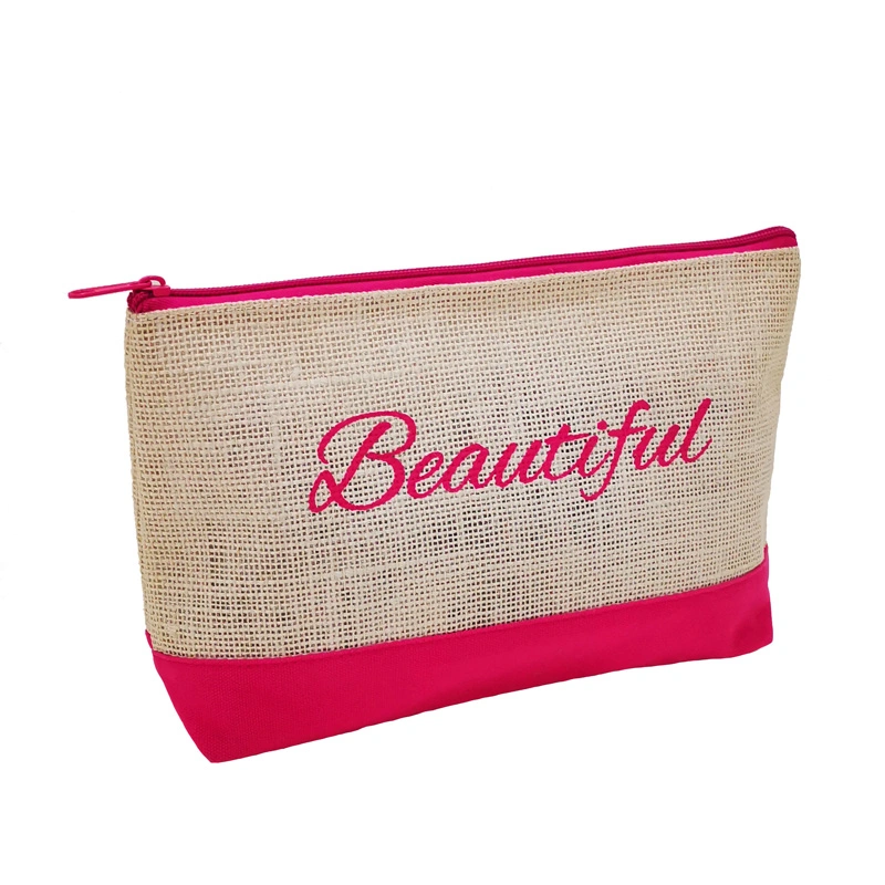 Custom Small Eco Friendly Make up Pouch Recycled Plain Cotton Canvas Makeup Cosmetic Bag with Personal Logo