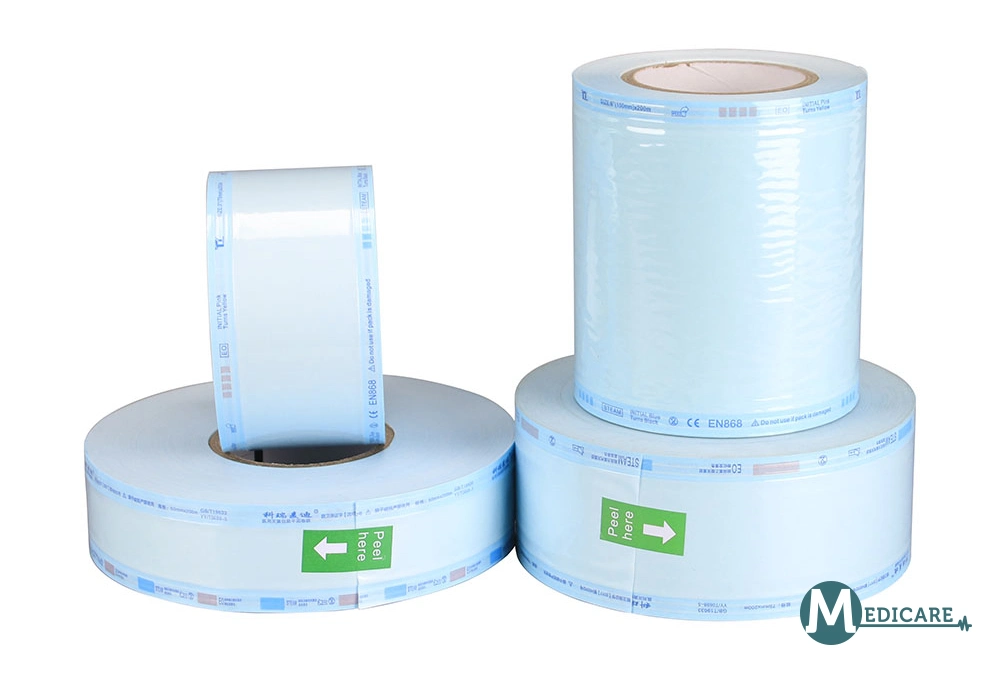 High Quality Custom Printed White Medical Disposable Sterilized Needle Holder Gusseted Roll Bag
