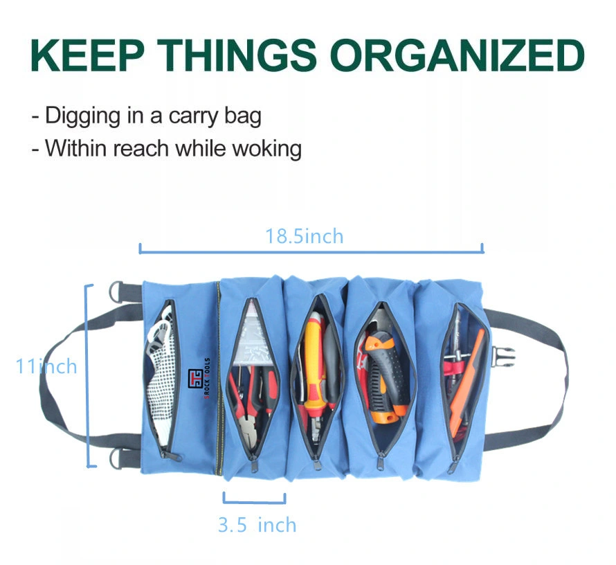 Portable Equipment Polyester 600d Foldable Electrician Tool Bag Pouch