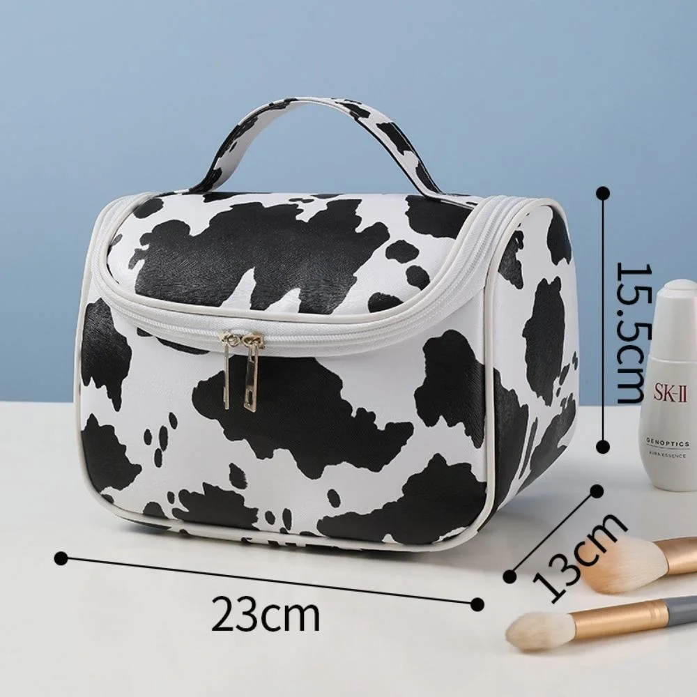 Waterproof Cosmetics Cow Print Design Makeup Bag Portable Cute Toiletry Organizer Bl20057