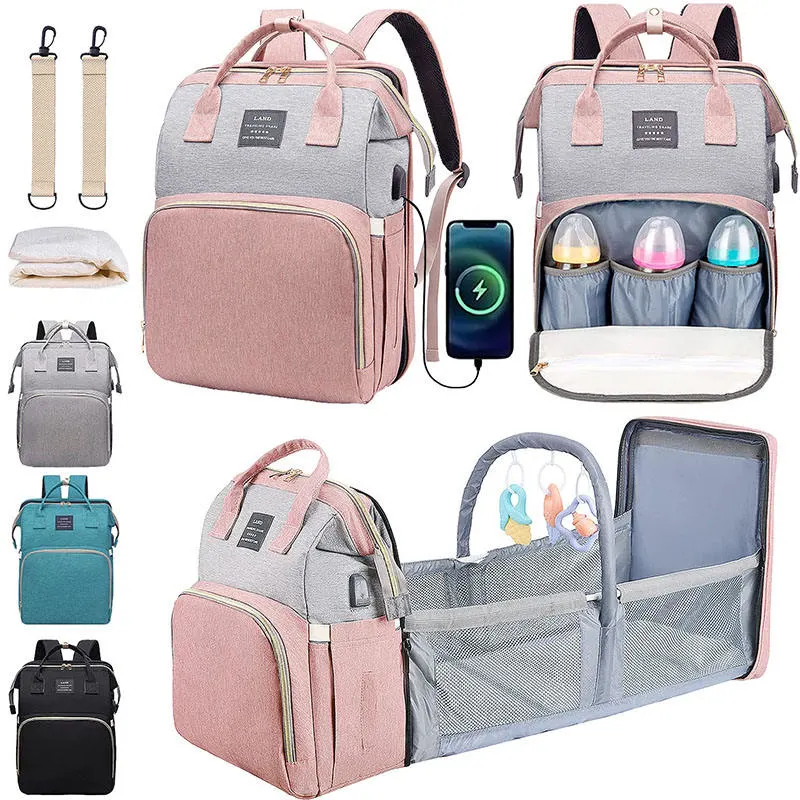 Waterproof Organizer Designer Baby Backpack Diaper Bag with Changing Station for Mother