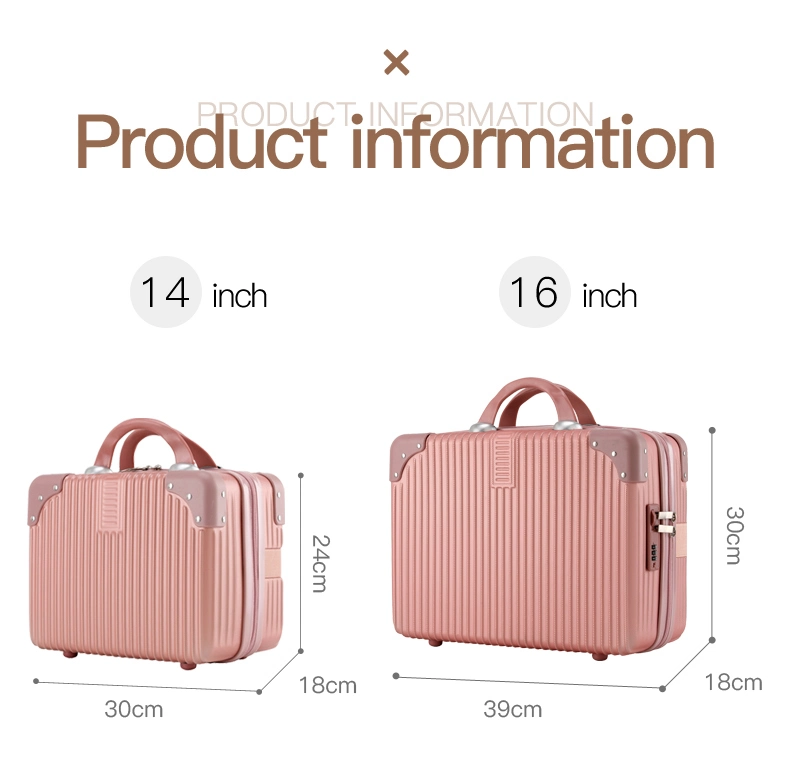 14 Inch Multi Layers Trolley Professional Make Train Case Lock Big Trolley Clear Hard Case Makeup Cosmetic Case Bag