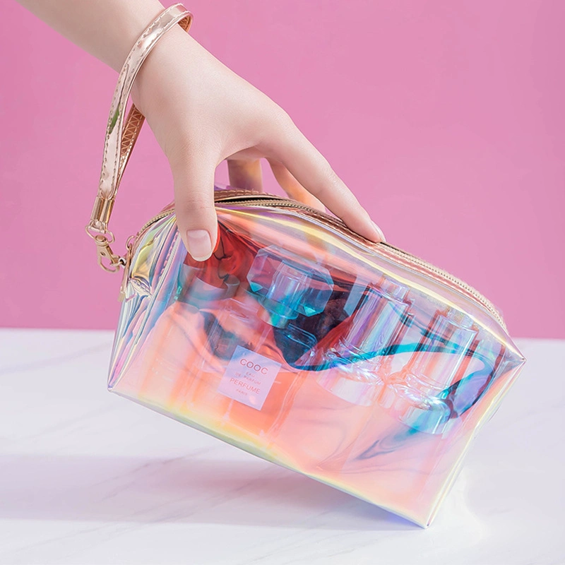 High-Quality PU Fabric Clear PVC Small Bag Female Toilet Bag Women Designer Fashion Ladies Bag Cosmetic Bag (MFN5001)