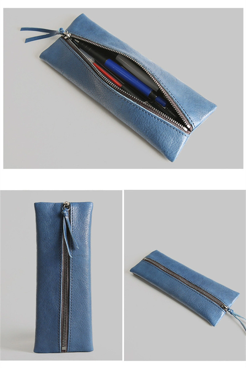 Wholesale Pencil Bag PU Leather Pen Case Small Zipper Pouch for Pencils