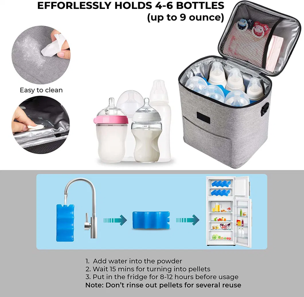 Insulated Baby Bottle Bag; Breastmilk Cooler Bag