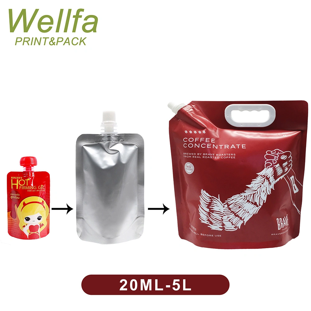 Manufacturer OEM Printed High Temperature Coconut Water Cooking Oil Stand up Spout Doypack Aloe Drink Tomato Sauce Retort Pouch