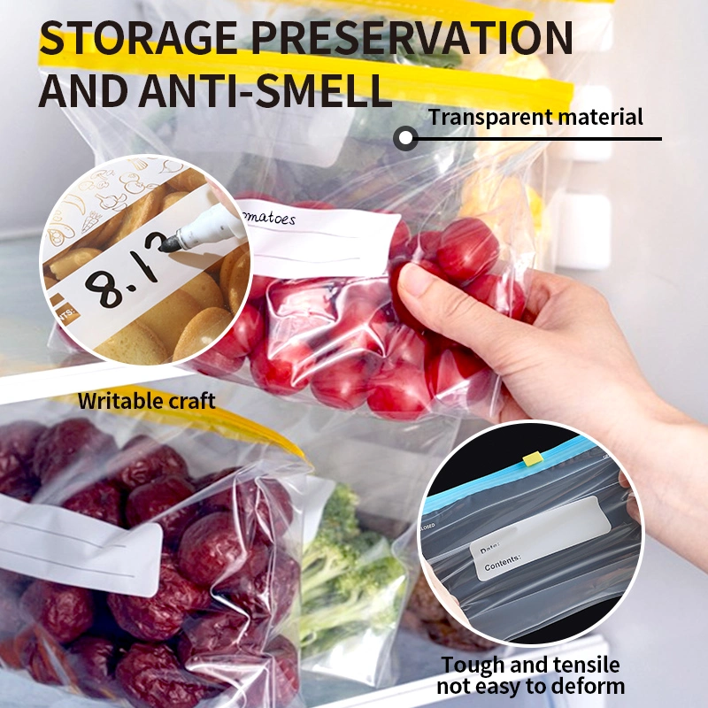 Yurui Printed Polythene PE Food Storage Slider Bag for Packing Food Cosmetic Clear PE Ziplock Reclosable Zipper Bag BPA Free Reusable Frozen Food Storage Packag