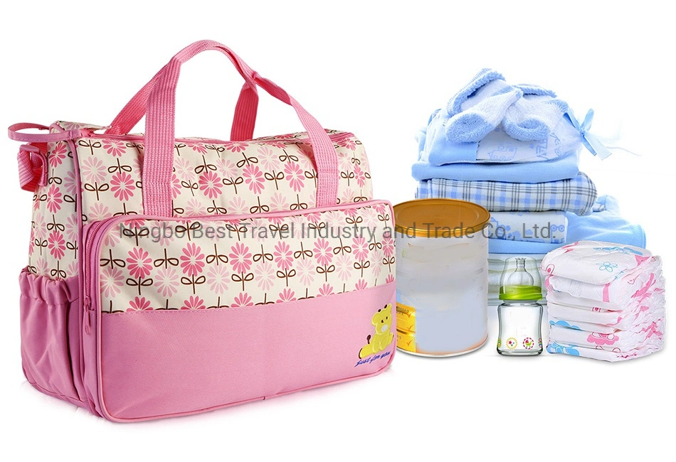 5 PCS Fashion Baby Diaper Bag Multifunctional Nappy Bag Hospital Mommy Maternity Nursing Diaper Changing Bag