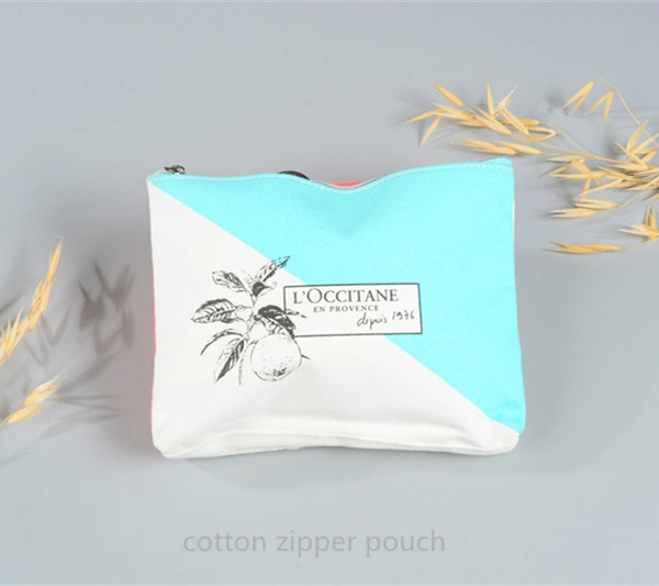 Cotton Makeup Zipper Bag Canvas Cosmetic Bag Custom 12 Oz Canvas Zipper Pouch for Gifts Pencils Cosmetics