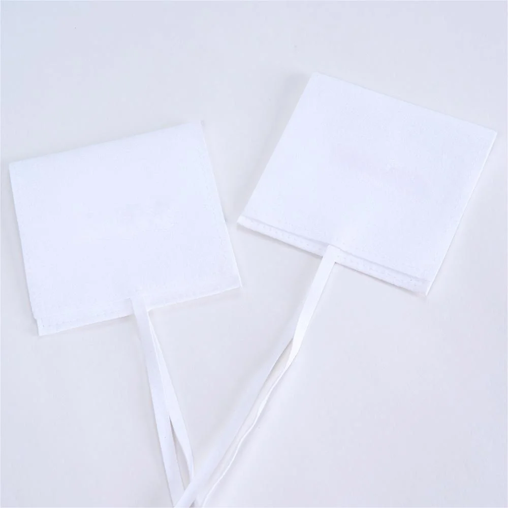 Custom Necklace Packaging Jewelry Square Bag White Microfiber Jewellery Pouch with Insert