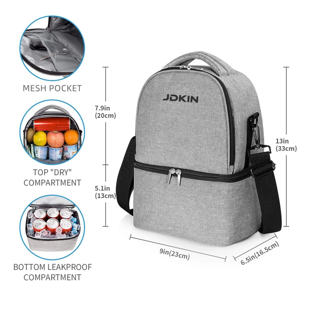 New Arrival Double Deck Insulated Cooler Lunch Bag for Kids Men Women for School Work