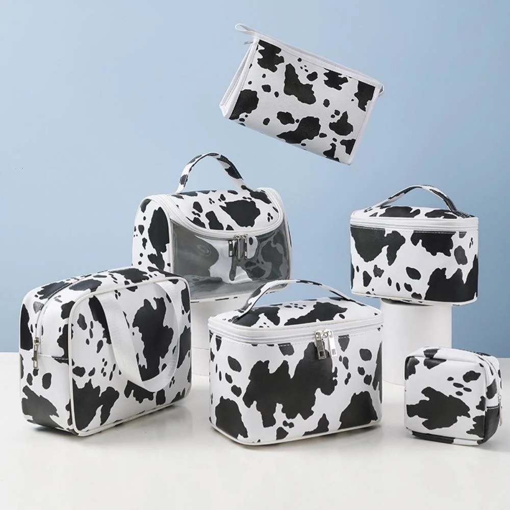 Waterproof Cosmetics Cow Print Design Makeup Bag Portable Cute Toiletry Organizer Bl20057