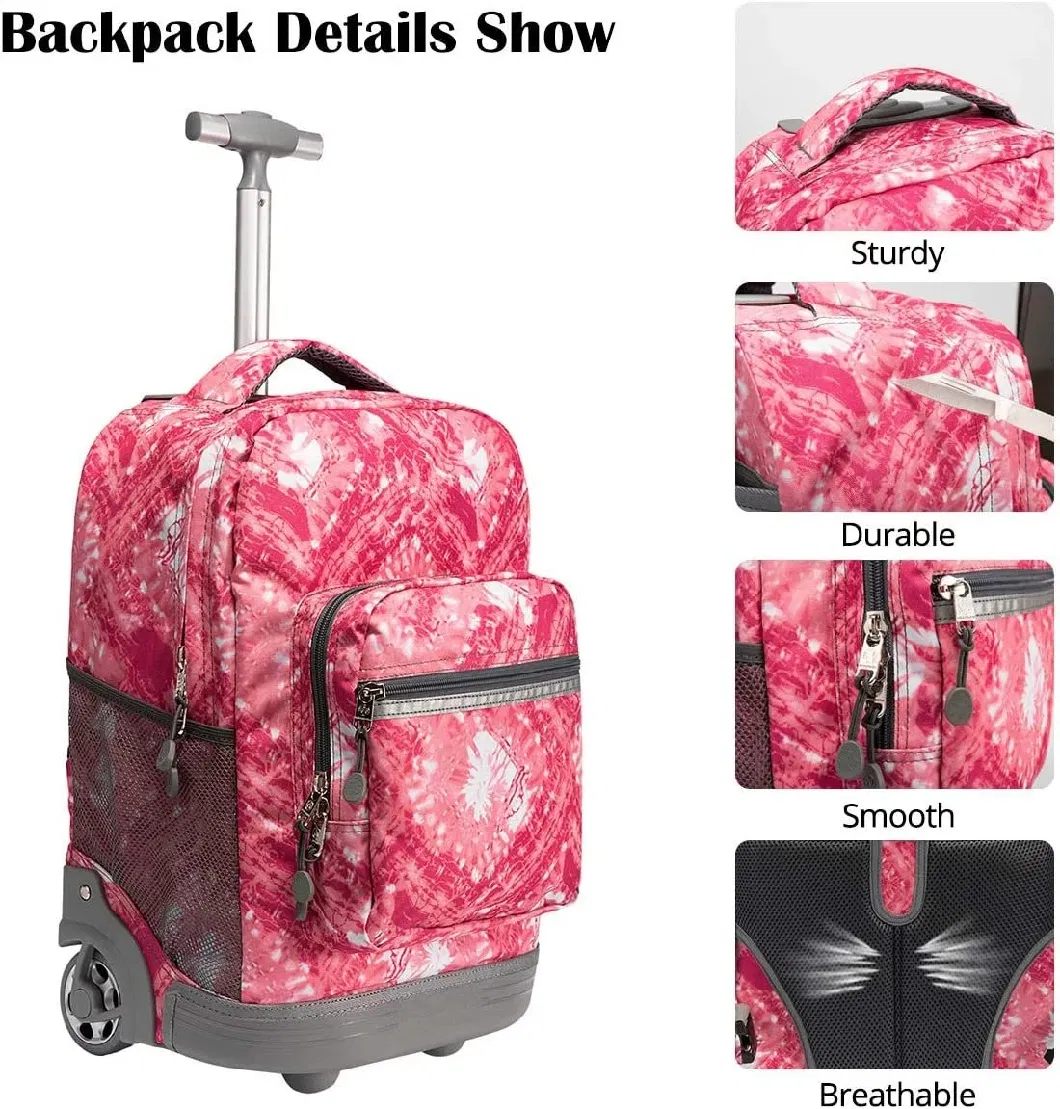 18 Inches Wheeled Rolling Luggage Bag for Boys and Girls School Student Books Laptop Travel Trolley Bag