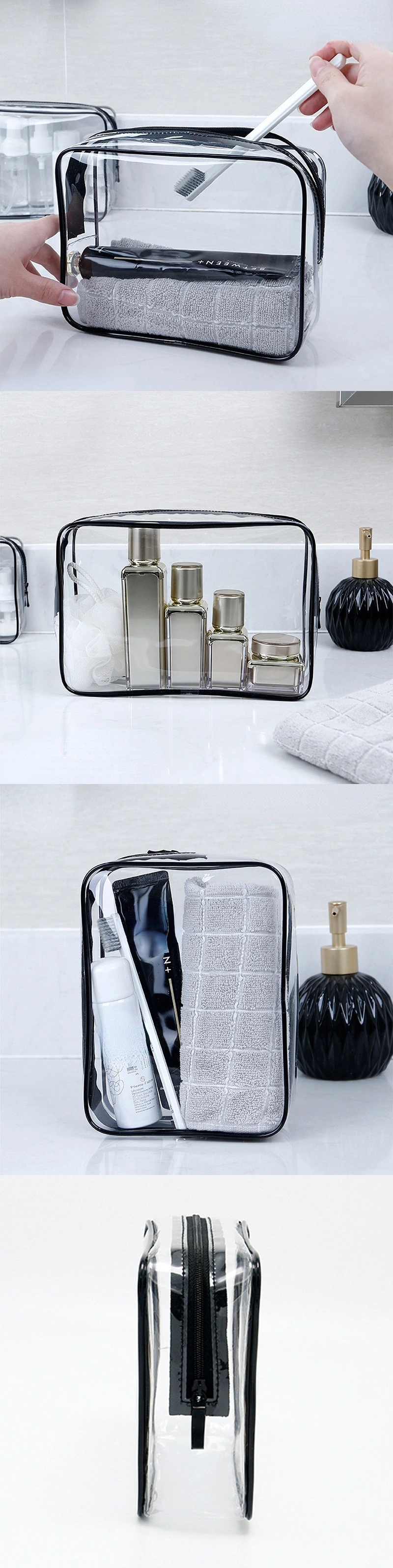 Fashionable Clear Custom Glue Bone Makeup Bag Travel Transparent Cosmetic Bags Waterproof