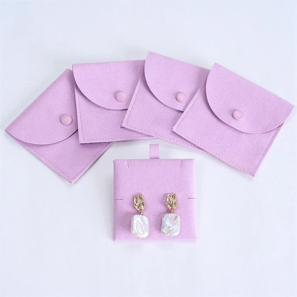 Custom Jewellery Bag Jewelry Packaging Bags Small Envelope Flap Microfiber Jewelry Pouch