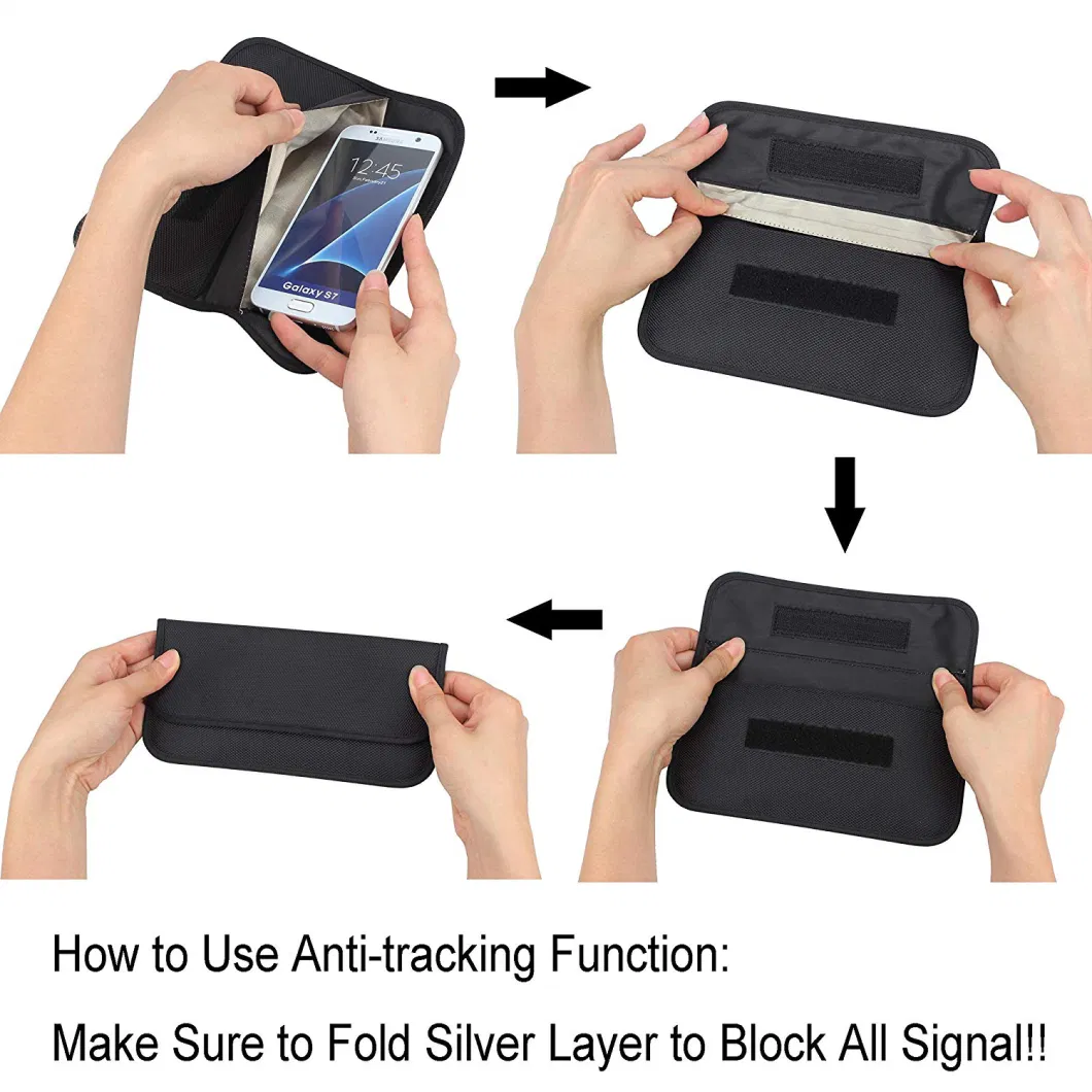 RFID Signal Blocking Bag Shielding Pouch Wallet Case for Cell Phone Privacy Protection and Car Key Fob