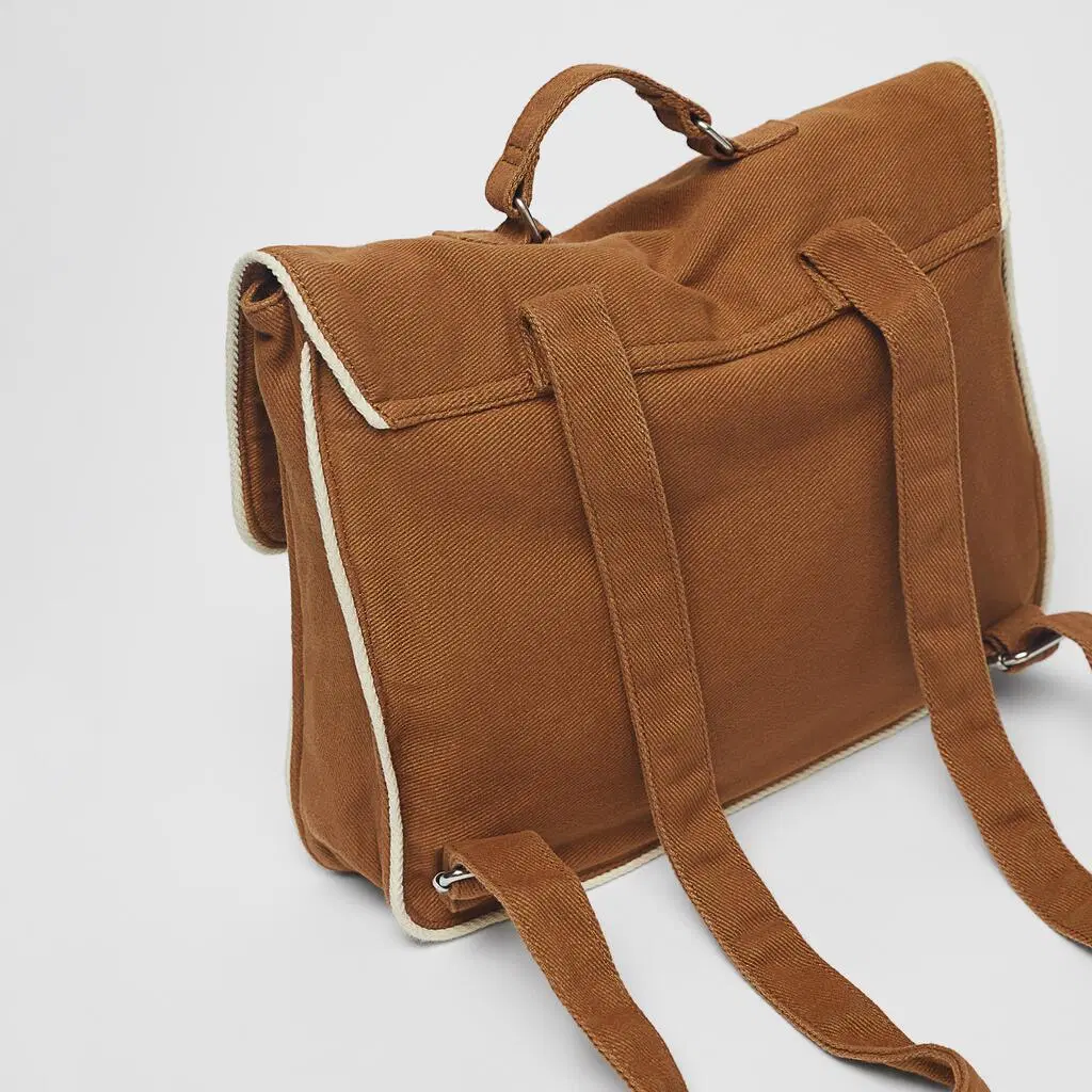 Teenager Fashion Leisure School Children Briefcase Shoulder Bag Tote Bag with Contrast Color