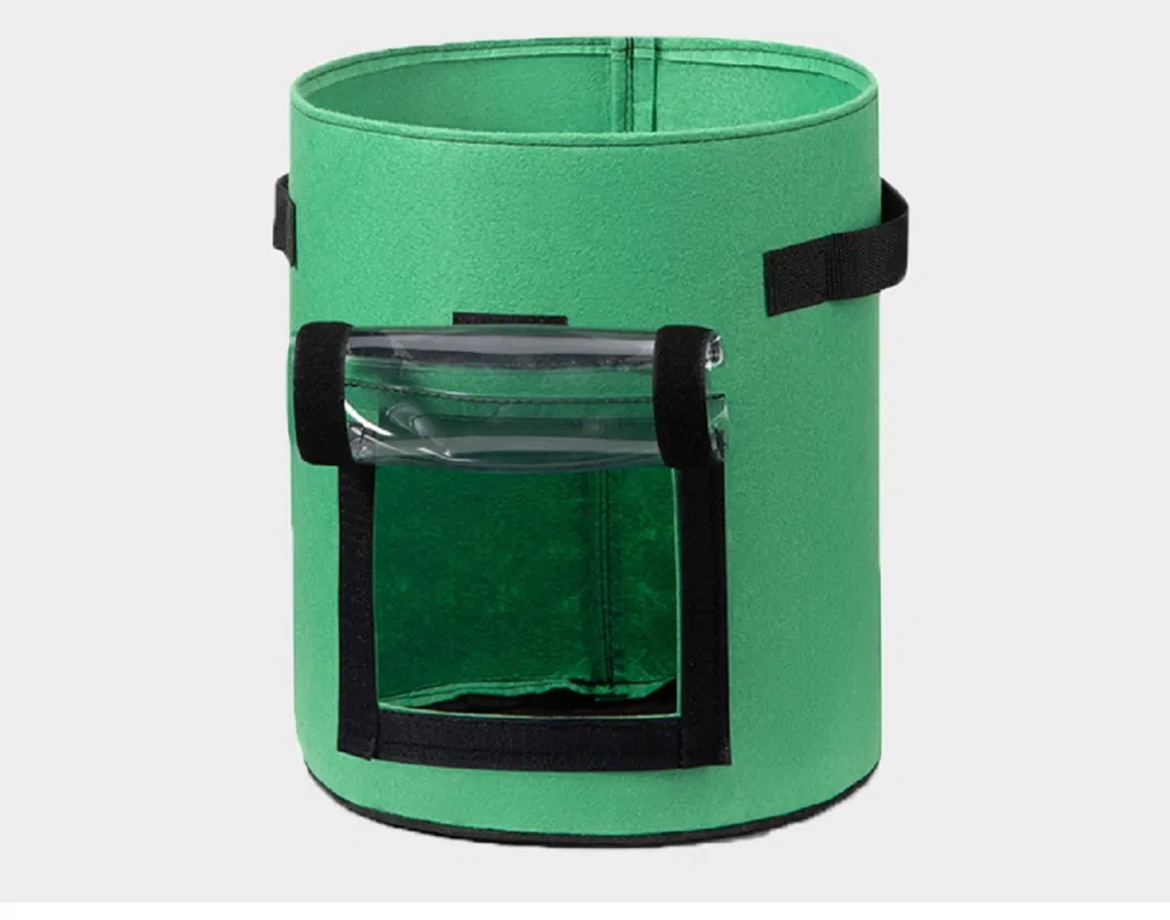 Premium Breathable Cloth Transparent Plant Container with Handles Planting Pouch Fabric Pots Bl18424