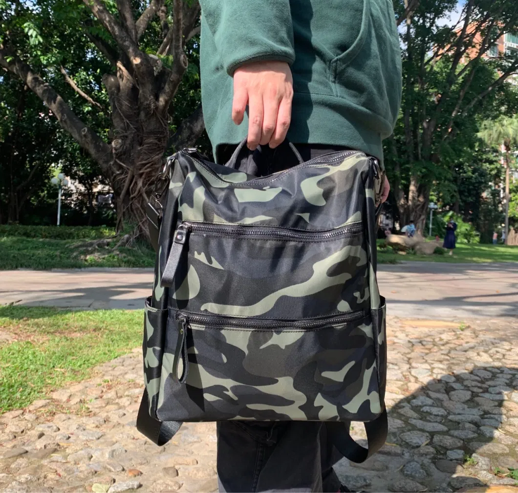 Sh2124 Nylon Bag High Quality Logo Student Outdoor Custom School Casual Sport Women Waterproof Hiking Woman Multipurpose Camouflage Backpack