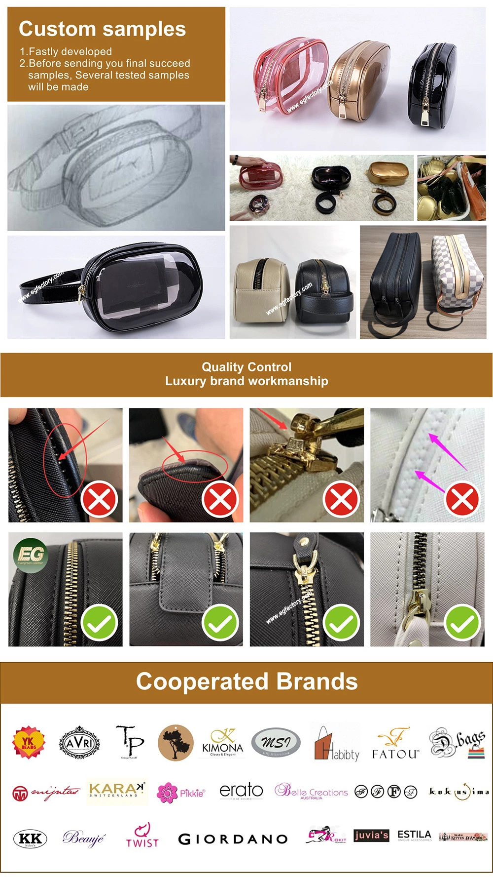 Sh2478 Women&prime;s Luxury Custom Cosmetics Bag Logo Wholesale Packaging Mini Makeupzipper Black Leather PU Travel Bags