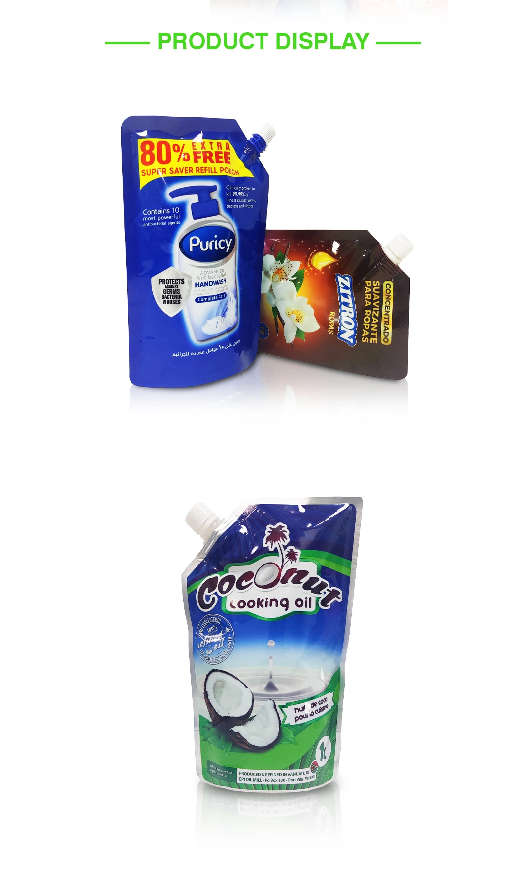 Customized Printing Stand up Spout Pouch for Food Juice Drink Water Packaging