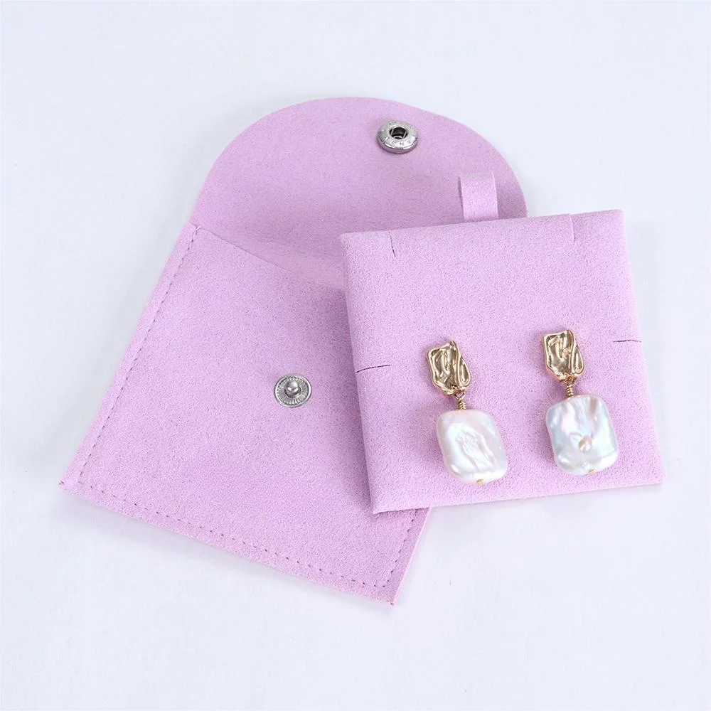 Custom Jewellery Bag Jewelry Packaging Bags Small Envelope Flap Microfiber Jewelry Pouch