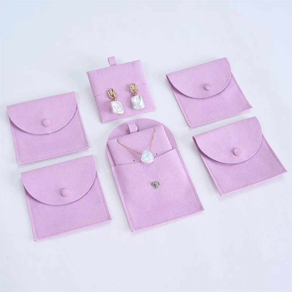 Custom Jewellery Bag Jewelry Packaging Bags Small Envelope Flap Microfiber Jewelry Pouch