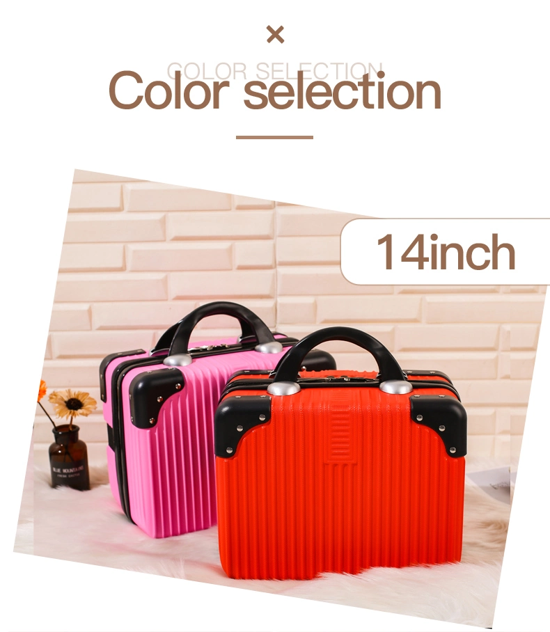 14 Inch Multi Layers Trolley Professional Make Train Case Lock Big Trolley Clear Hard Case Makeup Cosmetic Case Bag