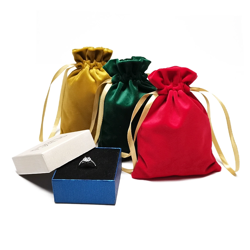 OEM Colorful Velvet Gift Storage Drawstring Bag Make-up Pouch