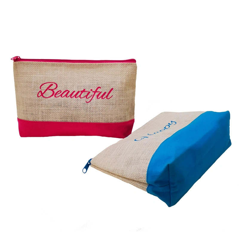 Custom Small Eco Friendly Make up Pouch Recycled Plain Cotton Canvas Makeup Cosmetic Bag with Personal Logo