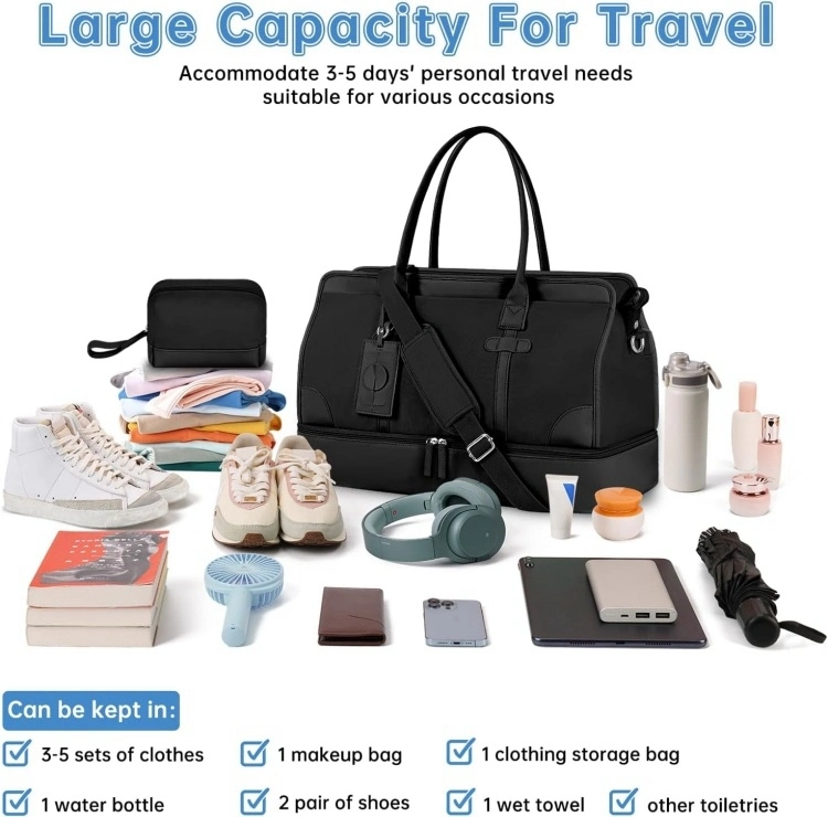 Men Women Weekender Bag Fashionable Backpacks Large Canvas Travel Wet Pocket Overnight Bag Luggage Gym Travel Logo Duffel Bag