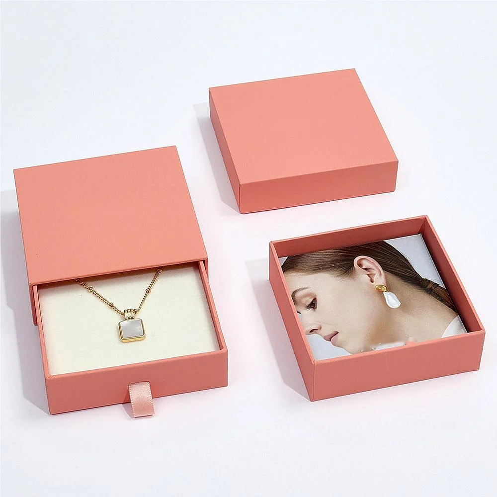 Custom Logo Book Shape Ring Crystal Necklaces Bracelet Box Kraft Paper Jewelry Packaging Magnetic Jewellery Box and Pouch