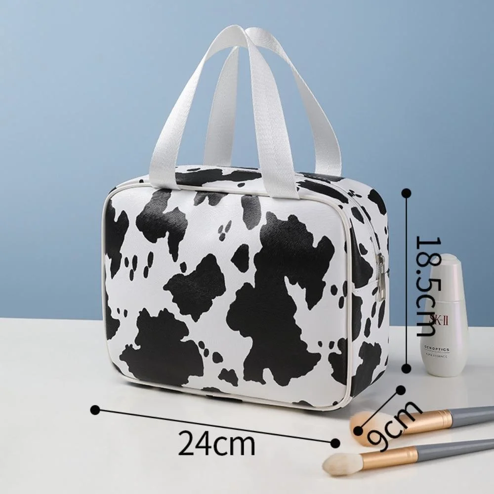 Waterproof Cosmetics Cow Print Design Makeup Bag Portable Cute Toiletry Organizer Bl20057