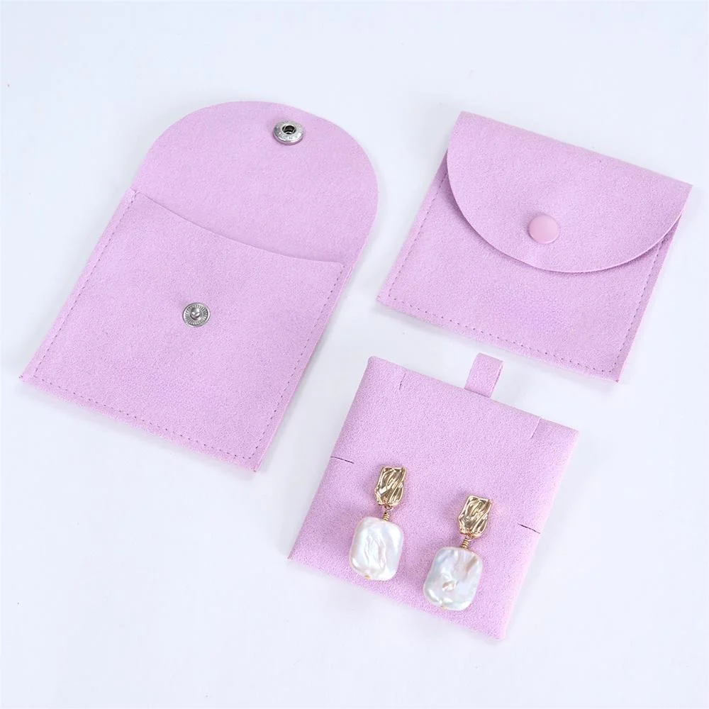 Custom Jewellery Bag Jewelry Packaging Bags Small Envelope Flap Microfiber Jewelry Pouch