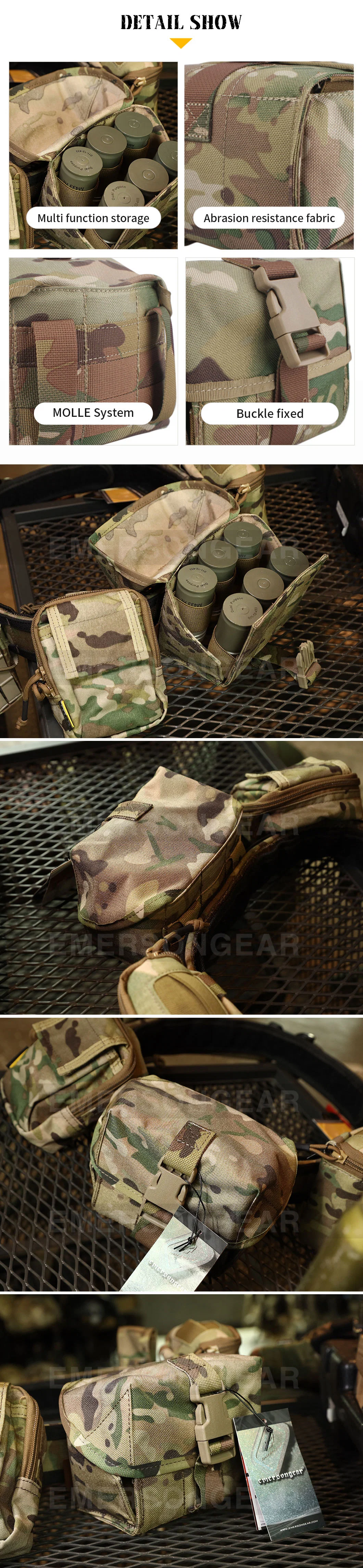 Emersongear 1000d Nylon 40mm Ammo Pouch Mag Pouches Tactical Gear Grenade Pouch