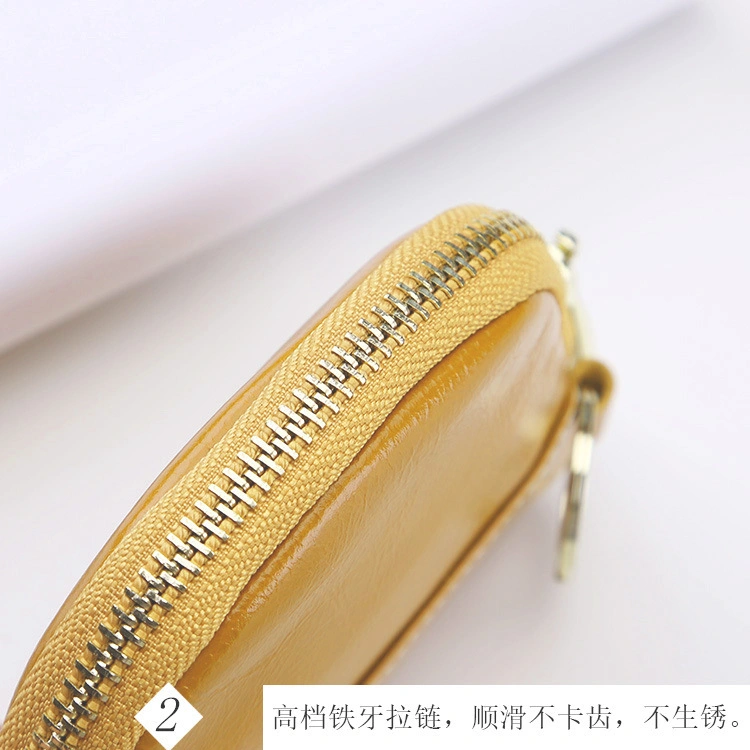 Wholesale Fashion Style Genuine Leather Coin Wallet Multi-Functional Coin Wallet Creative Zipper Key Storage Stylish Small Ladies Bag Card Zipper Mini Pouch