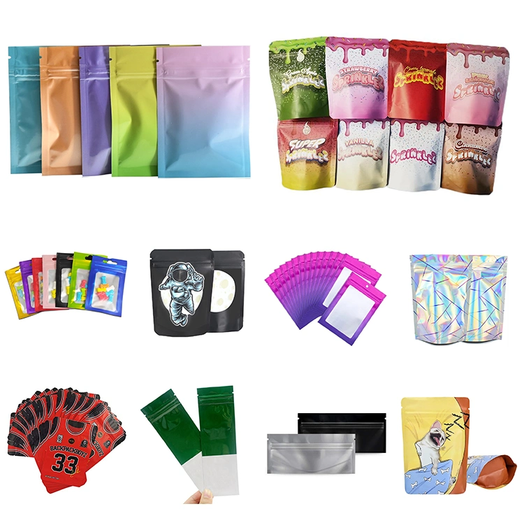 3.5g 7g 1g 1lb 14G Free Sample Custom Printed Stand up Pouch Ziplock Foil Edible Gummy Packaging Bags Smell Proof Child Resistant Plastic Mylar Bag