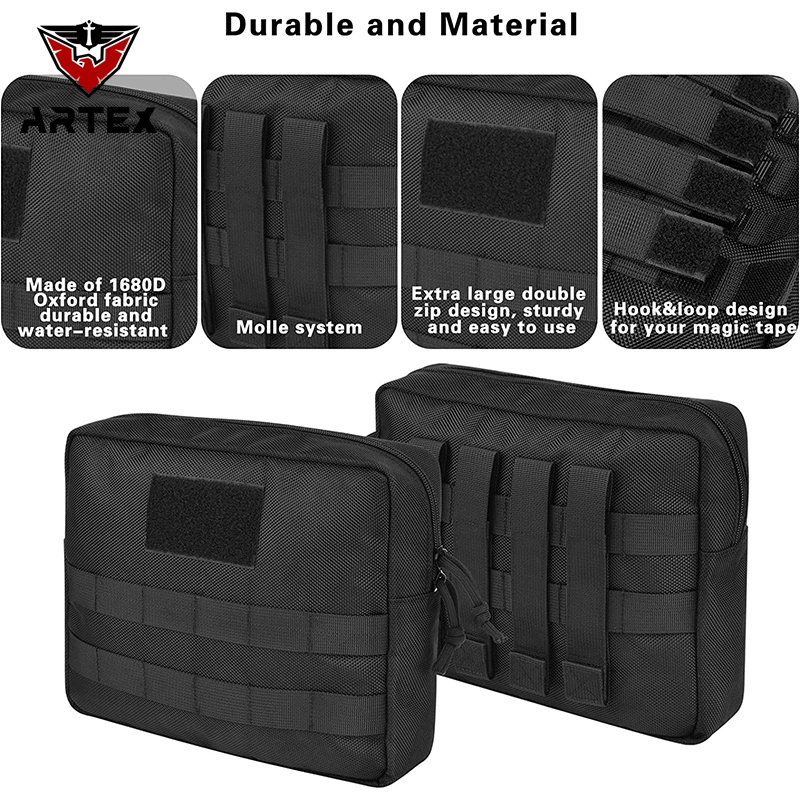 Molle Pouch Tactical Pouch EDC Bag Large Capacity Pouch Tool Bag, Durable Nylon Medical Pouch for Outdoor Activities