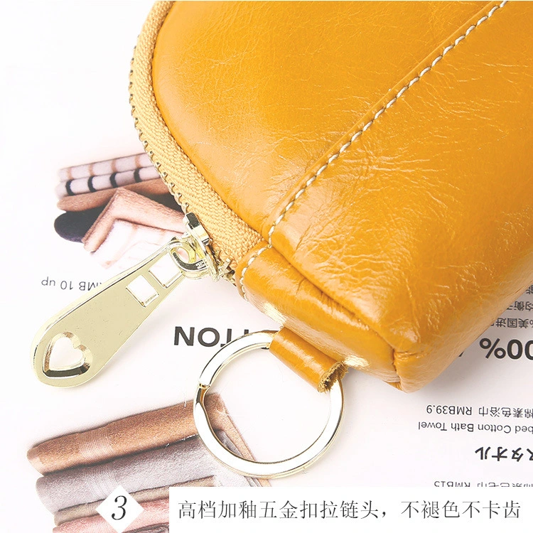 Wholesale Fashion Style Genuine Leather Coin Wallet Multi-Functional Coin Wallet Creative Zipper Key Storage Stylish Small Ladies Bag Card Zipper Mini Pouch