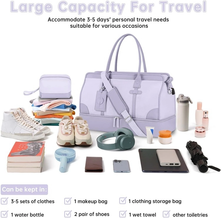 Men Women Weekender Bag Fashionable Backpacks Large Canvas Travel Wet Pocket Overnight Bag Luggage Gym Travel Logo Duffel Bag