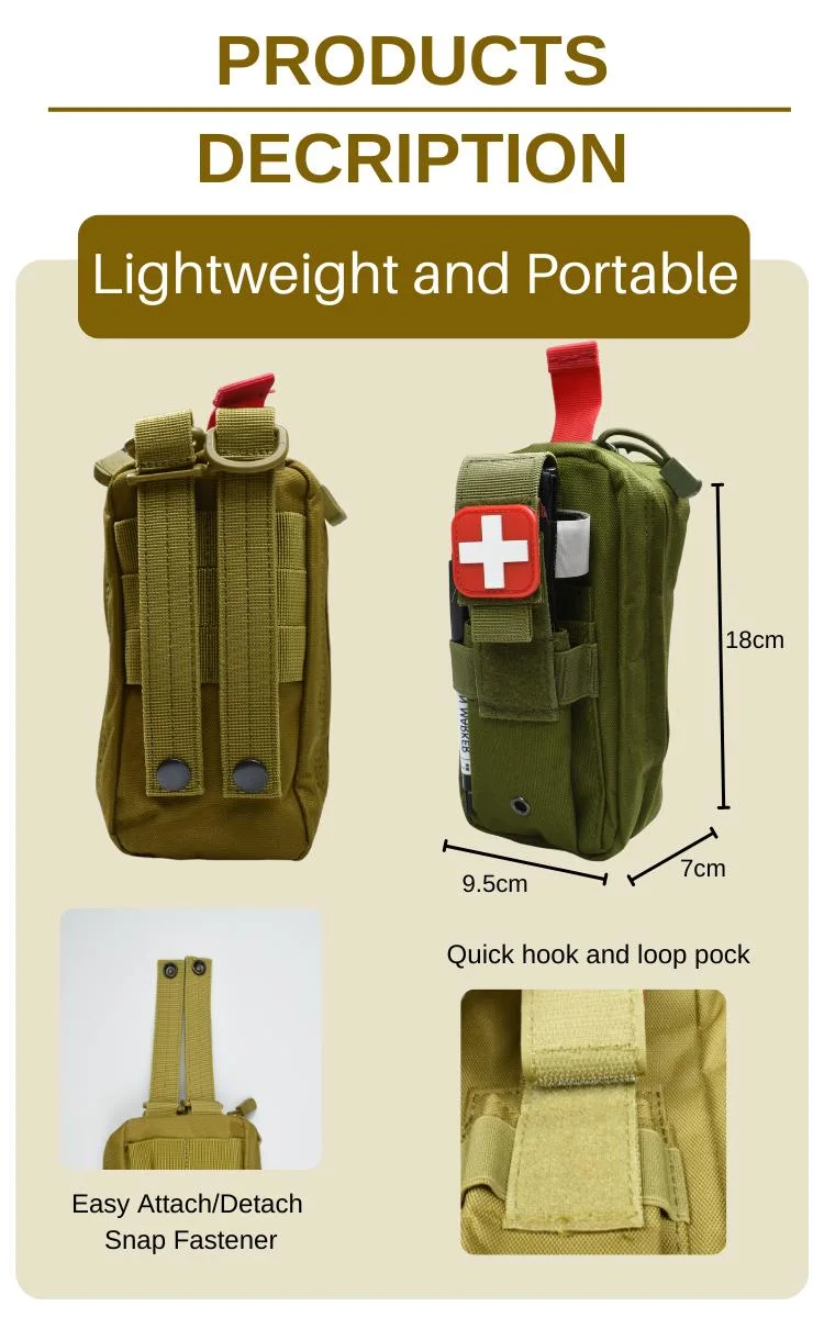 Simple Medical Waterproof Molle Survival Tactical Bag Emergency First Aid Kit Combat Trauma Ifak Pouch