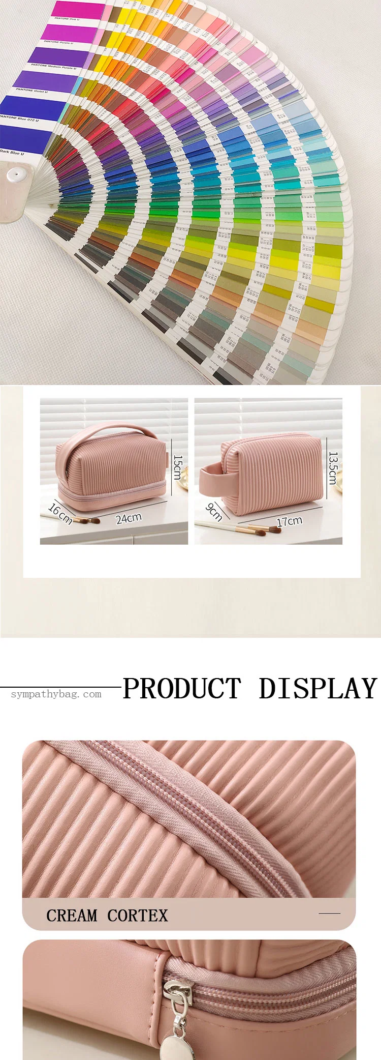 Customize Large Toiletry Bags Hot Selling Cosmetic Bag for Travel Waterproof Leather Makeup Bag