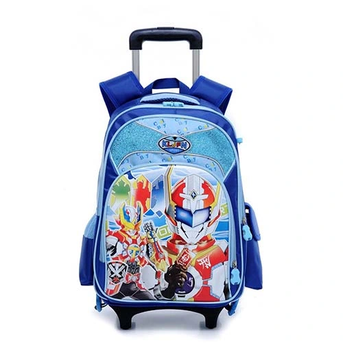 Distributor Children Cartoon Kids Boys Book Trolley School Bag with Wheels