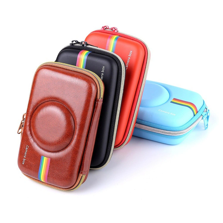 PU Leather Clssic Design Hard Shell Portable Travel Carrier EVA Shockproof Digital Camera Bag Case Pouch