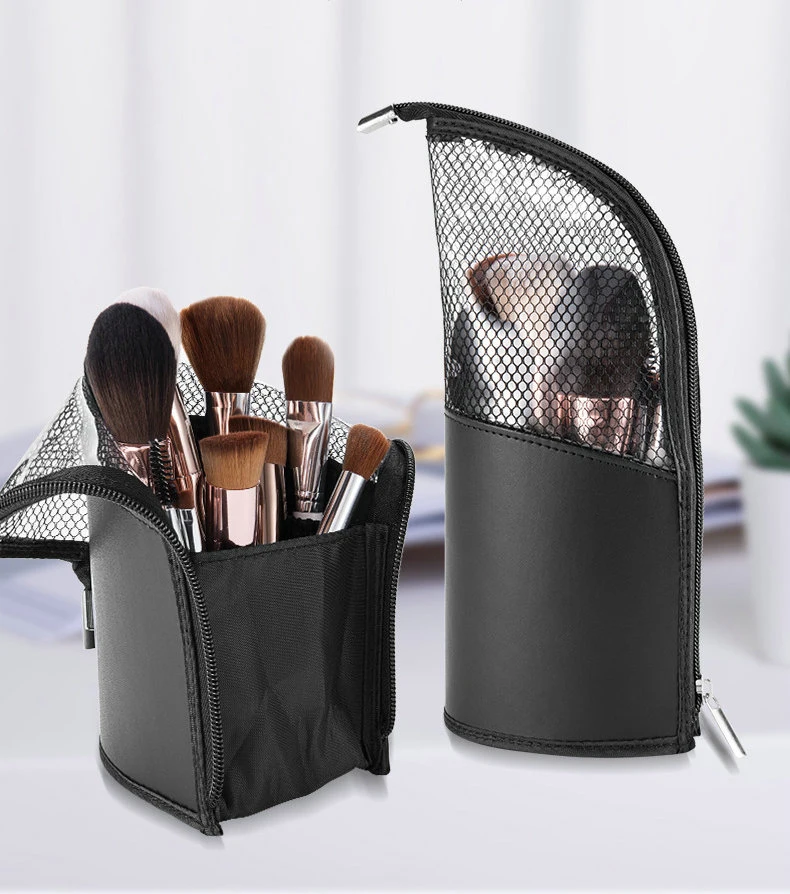 Makeup Brush Organizer Bag Travel Cosmetic Holder Bag Waterproof Dust-Free Pencil Cup Holder Case with Zipper Esg13908