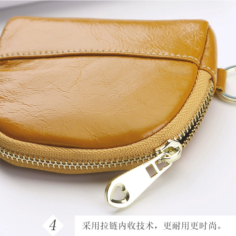 Wholesale Fashion Style Genuine Leather Coin Wallet Multi-Functional Coin Wallet Creative Zipper Key Storage Stylish Small Ladies Bag Card Zipper Mini Pouch