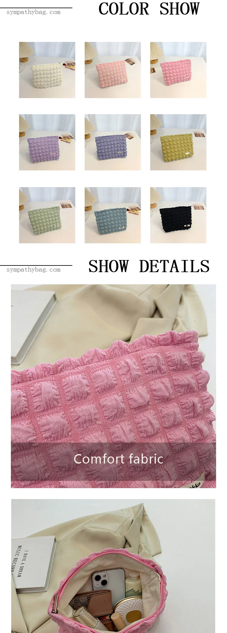 Fashion Soft Clouds Cosmetic Organizer Makeup Organizer Toiletry Bag Zipper Pouch for Gift