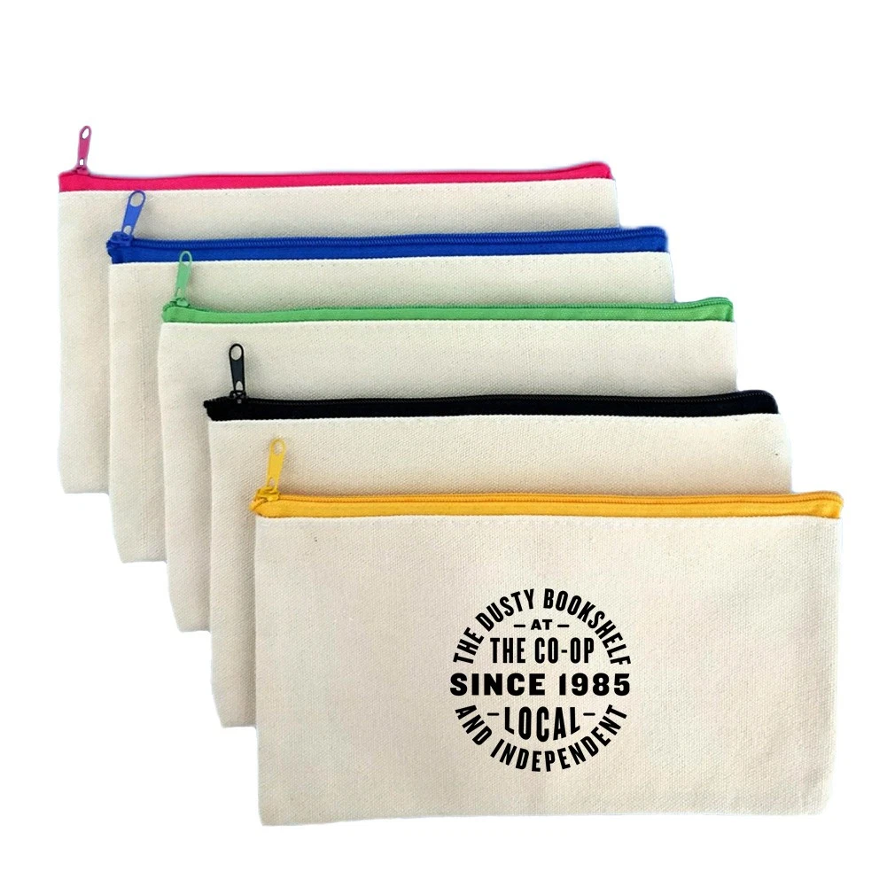 Cotton Canvas Zipper Pencil Bag Pencil Pouch